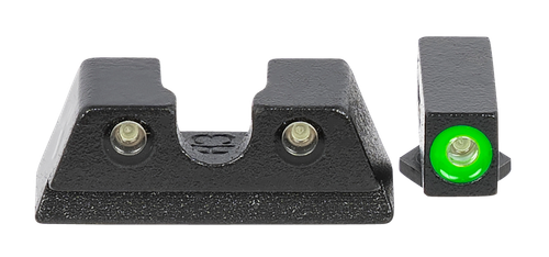 Meprolight USA 402203111 Hyper-Bright  Green Tritium Green Outline Front Sight-Green Tritium Black Outline Rear Sight Glock 42/43