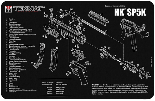 TekMat TEKR17HKSP5K HK SP5K Cleaning Mat Black/White Rubber 11"x17" HK SP5K Parts Diagram
