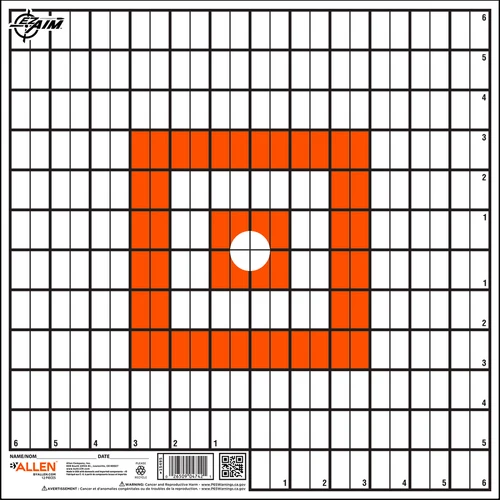 EZ-Aim 15495 Grid Target  Paper Hanging 12"x12" Orange/White 12 Per Pack