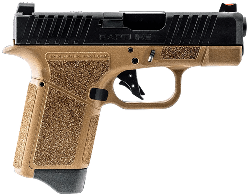 Gforce Arms GF932512FB Rapture  Sub-Compact Frame 9mm Luger 12+1 3.25" Black Steel Barrel, Black Steel Optic Cut/Serrated Slide, Flat Dark Earth Cerakote Polymer Frame, Shield RMSc/RMR Footprint