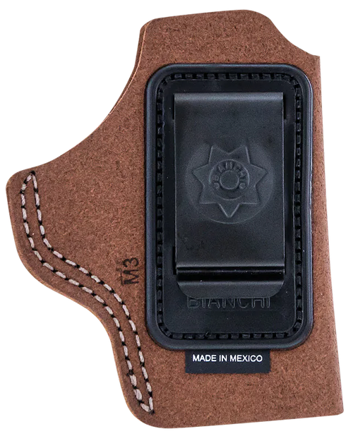 Bianchi 10382 6C  IWB Size 02 Tan Leather Belt Clip Fits 3" Barrels/Ruger/Colt/Charter Arms Right Hand