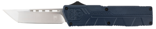 CobraTec Knives NYCTLWTNS Lightweight  3.25" OTF Tanto Plain D2 Steel Blade/NYPD Blue Aluminum Handle Includes Pocket Clip