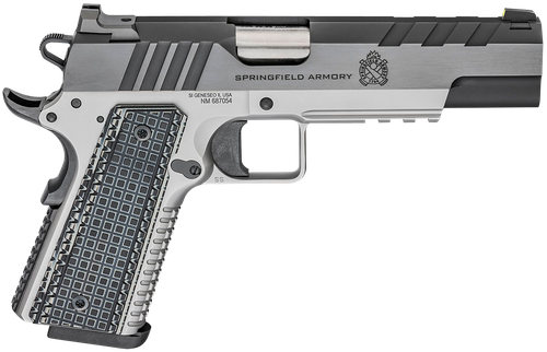 Springfield Armory PX9219L 1911 Emissary 9mm Luger 5" 9+1 Stainless Steel Frame Blued Carbon Steel with Tri-Top Cut Slide Black VZ Thin-Line G10 Grip Fiber Optic Front Sight Includes 2 Mags