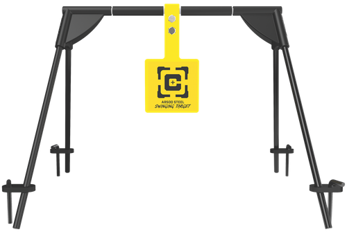 Caldwell 1187590  Swinging Rifle Black/Yellow AR500 Steel Hanging Standing Includes Ground Stakes
