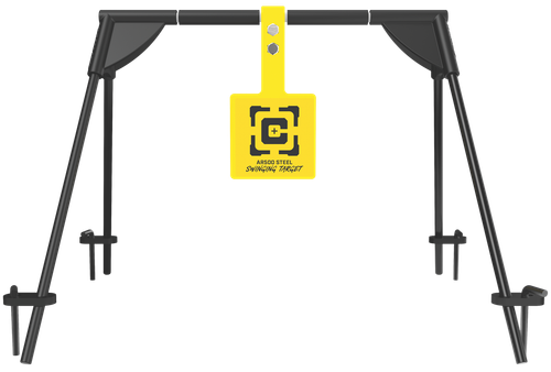Caldwell 1187590  Swinging Rifle Black/Yellow AR500 Steel Hanging Standing Includes Ground Stakes