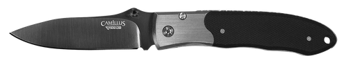 Camillus 18671 Pristine  3" Folding Drop Point Plain Black VG-10 Carbonitride Titanium Blade, Black/Silver G10/SS Handle
