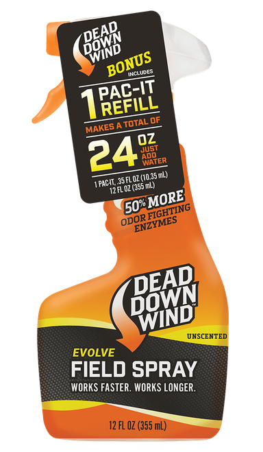 Dead Down Wind 1312418 Evolve Field Spray Pac-It Combo Odor Eliminator Unscented Scent 24 oz Trigger Spray