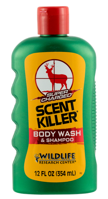 Wildlife Research 54012 Scent Killer Super Charged Body Wash/Shampoo Odor Eliminator Odorless Scent 12 oz Bottle
