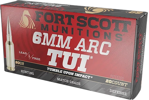 Fort Scott Munitions 6ARC-090-SCV2 Tumble Upon Impact (TUI)  6ARC 90gr Solid Copper Spun 20 Per Box/10 Case