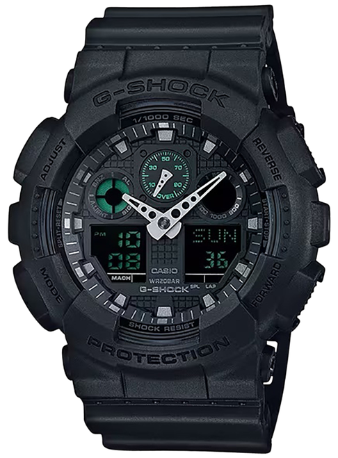 G-shock/vlc Distribution GA100MB1ACR G-Shock Tactical Black Stainless Steel Bezel 145-215mm