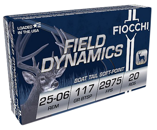 Fiocchi 2506B Field Dynamics  25-06Rem 117gr Pointed Soft Point 20 Per Box/10 Case