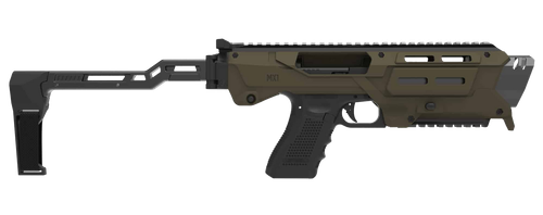 Meta Tactical Llc MX1-PS-GR MX-1 Conversion Kit Compatible w/Glock, OD Green Aluminum Frame w/M-LOK & Picatinny Rail, Black Polymer Folding Stabilizer
