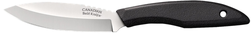 Cold Steel CS20CBL Canadian Belt 4" Fixed Drop Point Plain Cryo Quenched 4116 SS Blade, 4.50" Black Textured Polypropylene Handle