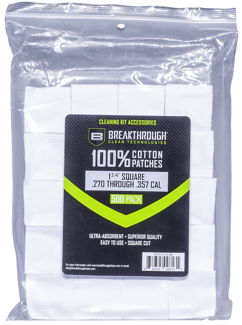 Breakthrough Clean BTCPS134500 Square Patches 270/357 Cal 1.75" 500 pieces