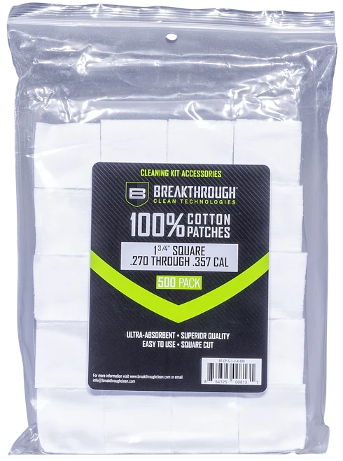 Breakthrough Clean BTCPS134500 Square Patches 270/357 Cal 1.75" 500 pieces