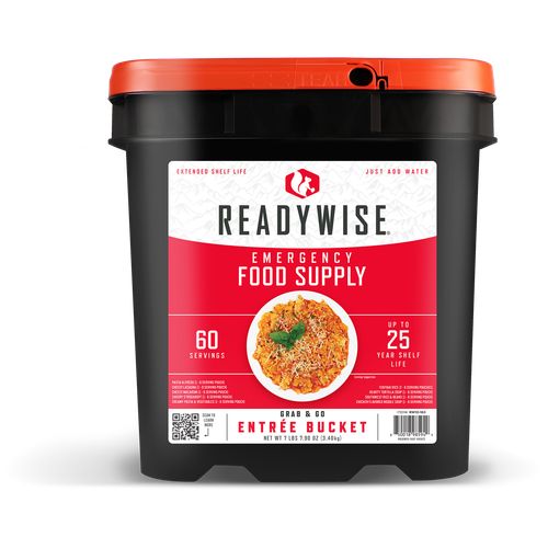 ReadyWise RW10160 Grab N Go Bucket Freeze Dried Entrees 60 Servings per Bucket
