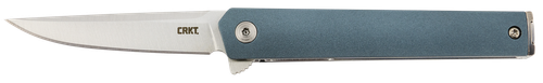 CRKT 7095 CEO  Compact 2.61" Folding Plain Satin 4116 SS Blade, Blue GRN Handle, Includes Pocket Clip