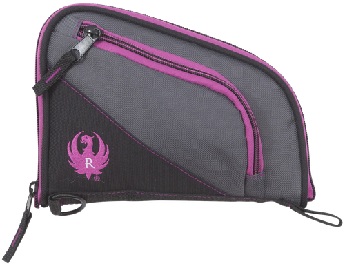 Ruger 27409 Tucson Women's Handgun Case Black/Gray Orchid Accents Lockable Zippers 8"