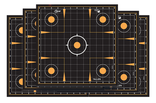 EZ-Aim 1531410 Splash Reactive  Self-Adhesive Paper Black/Orange 12"x12" Sight-In Grid 10 Pack