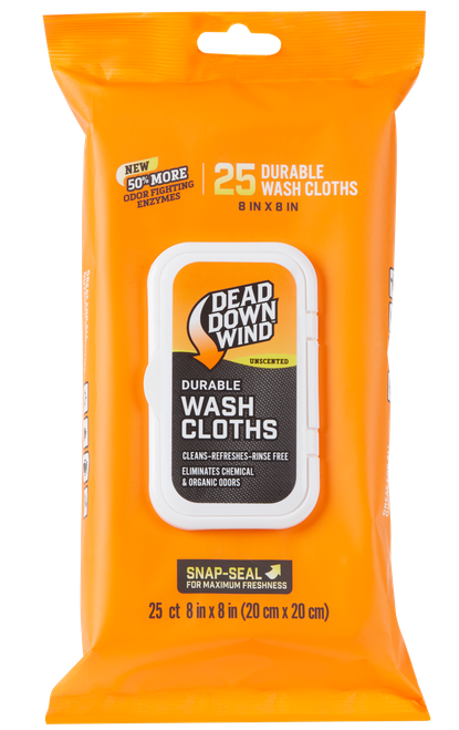 Dead Down Wind 1355 Wash Cloths Value Pack 8" X 8" Unscented 25 Count