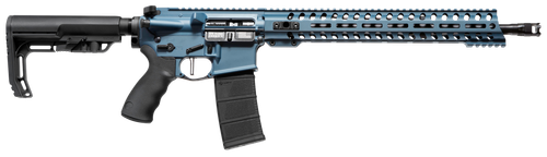 Patriot Ordnance Factory 01580 Wonder  5.56x45mm NATO 16.50" 30+1 Blue Titanium Cerakote 6 Position MFT Minimalist Stock