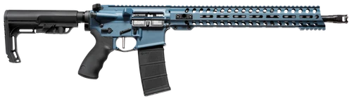 Patriot Ordnance Factory 01580 Wonder  5.56x45mm NATO 16.50" 30+1 Blue Titanium Cerakote 6 Position MFT Minimalist Stock
