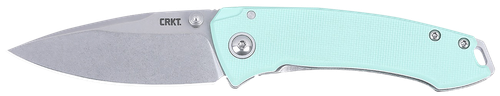 CRKT 2522B Tuna  EDC Compact 2.73" Folding Plain Stonewashed 14C28N Steel Blade, G10/SS Handle