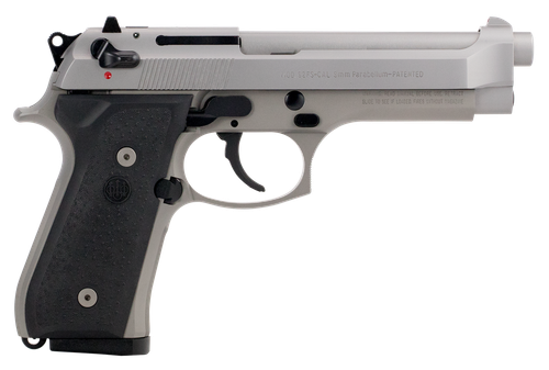 Beretta USA JS92F510CA 92FS Inox *CA Compliant Full Size 9mm Luger 10+1 4.90" Satin Stainless Barrel, Serrated Slide & Alloy Frame, Black Stippled Rubber Grips