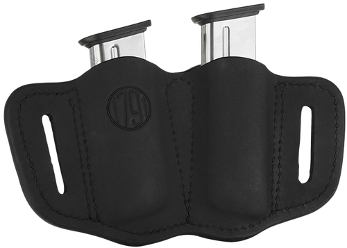 1791 Gunleather MAG21SBLA MAG2.1 Double Mag Holster Stealth Black Leather Belt Slide Belts 1.50" Wide Compatible w/ Single Stack Ambidextrous
