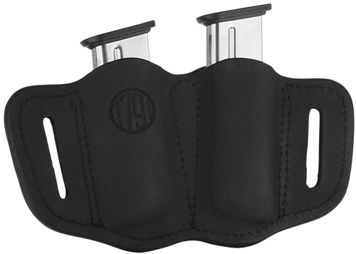 1791 Gunleather MAG21SBLA MAG2.1 Double Mag Holster Stealth Black Leather Belt Slide Belts 1.50" Wide Compatible w/ Single Stack Ambidextrous