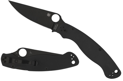 Spyderco C36GPBK2 Military 2  4" Folding Plain Black DLC CPM S30V SS Blade/ Black Textured G10 Handle Includes Pocket Clip