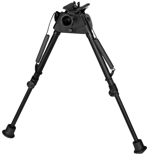 Harris Bipods S-L2 Swivel L Swivel Stud, 9-13", Black Steel/Aluminum, Self-Leveling Legs, Rubber Feet
