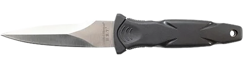 Smith & Wesson Knives SWHRT3 H.R.T.  3.50" Fixed Spear Point Plain Black TPR Handle Includes Sheath 7.5" OAL