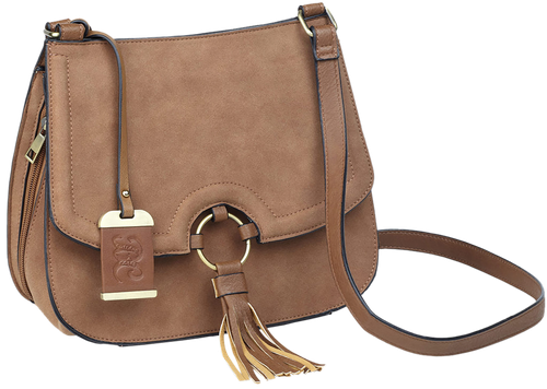 Bulldog BDP034 Cross Body Purse w/Holster Tan Suede Most Sm Pistols & Revolvers Right Hand
