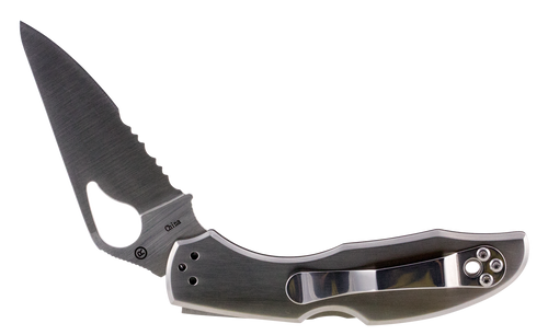 Spyderco BY04PS2 Byrd Meadowlark 2 2.94" Folding Clip Point Part Serrated 8Cr13MoV SS Blade Stainless Steel Handle Includes Pocket Clip