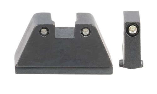 AmeriGlo GL814 Optic Compatible Sight Set for Glock  2XL Tall Green Tritium Black Outline Front Sight-Green Tritium Black Outline Rear Sight