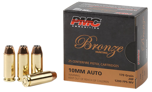 PMC 10B Bronze  10mmAuto 170gr Jacketed Hollow Point 25 Per Box/20 Case
