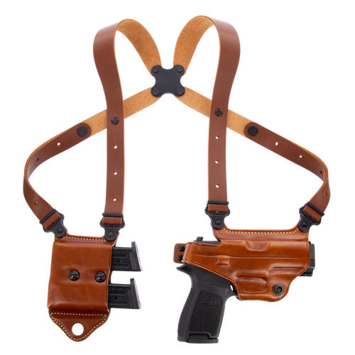 Galco MCII250 Miami Classic II Shoulder System Size Fits Chest Up To 56" Tan Leather Harness Fits Sig P229 Fits Sig P226 Fits Sig P228 Right Hand