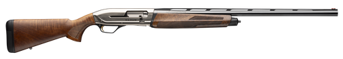 Browning 011779205 Maxus II Upland Full Size 12 Gauge Semi-Auto 3" 4, 2 3/4" Shells 26" Matte Blued Vent Rib Barrel, Satin Nickel Aluminum Receiver,  Grade I Turkish Walnut Wood Stock w/Adj Shim