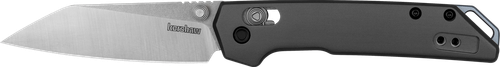 Kershaw 2051R Iridium Mini 3" Folding Reverse Tanto Plain Stonewashed D2 Steel Blade, Gray Anodized Aluminum Handle