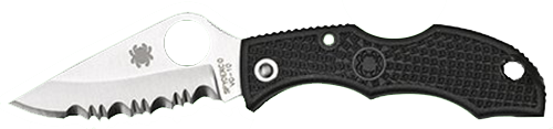 Spyderco LBKS3 Ladybug 3  1.94" Folding Modified Clip Point Serrated VG-10 SS Blade Black FRN Handle