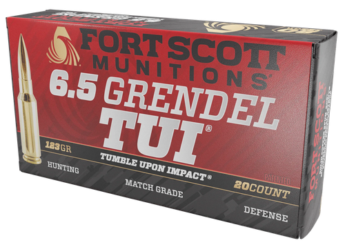 Fort Scott Munitions 65GR123SCV2 Tumble Upon Impact (TUI) Rifle 6.5Grendel 123gr Solid Copper Spun 20 Per Box/10 Case