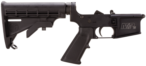 Smith & Wesson 812002 Assembled Lower Receiver  5.56x45mm NATO 7075-T6 Aluminum Black Receiver, Black Synthetic Collapsible Stock Pistol Grip for S&W M&P15
