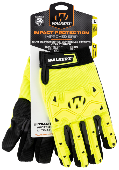 Walker's GWPSFHVFFPUIL2SM Cold Weather Impact Protection Black/Yellow Synthetic Leather Small
