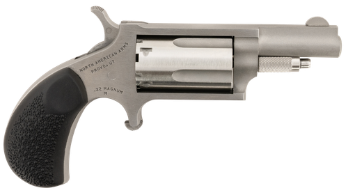 North American Arms 22MGRCHSS Mini-Revolver Carry Combo Sports South Exclusive 22 WMR 5 Shot 1.63" Stainless Steel Barrel, Frame & Cylinder, Black Rubber Grip, Exposed Hammer, Side Carry Holster