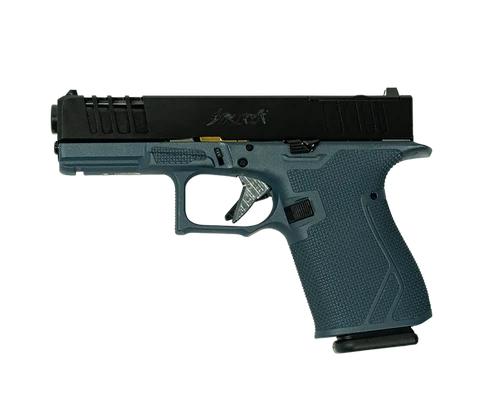 Great Lakes Firearms GL19BLU Striker  9mm 15+1 4" Front/Rear Serrations Cerakote Blue Titanium