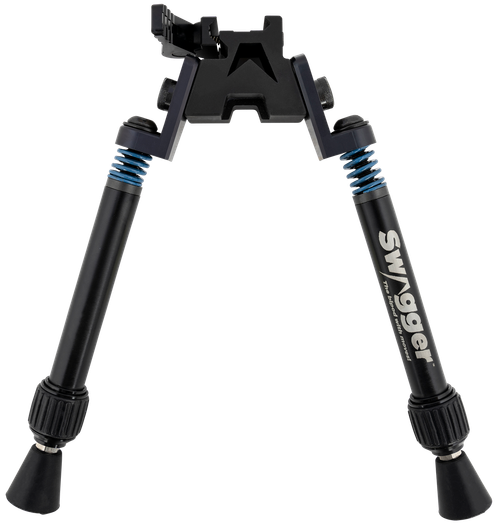 Swagger SWAGBPSFR10 SFR10 Flex to Rigid QD Bipod with Black Finish, Picatinny Attachment & 6-10.50" Vertical Adjustment
