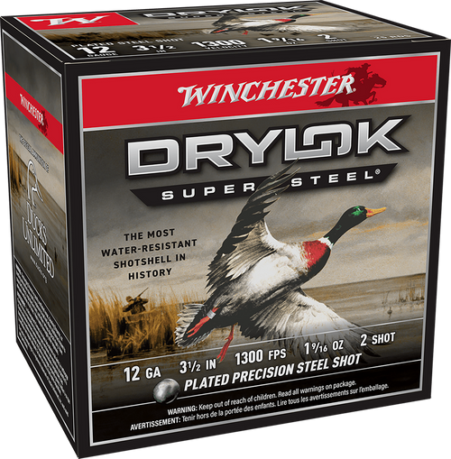 Winchester Ammo XSM12L2 Drylok Super Steel Magnum 12Gauge 3.50" 1 9/16oz 2Shot 25 Per Box/10 Case