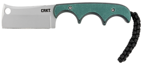 CRKT 2383 Minimalist  2.13" Fixed Cleaver Plain Bead Blasted 5Cr15MoV SS Blade/ Green Contoured Resin Infused Fiber Handle Includes Lanyard/Sheath