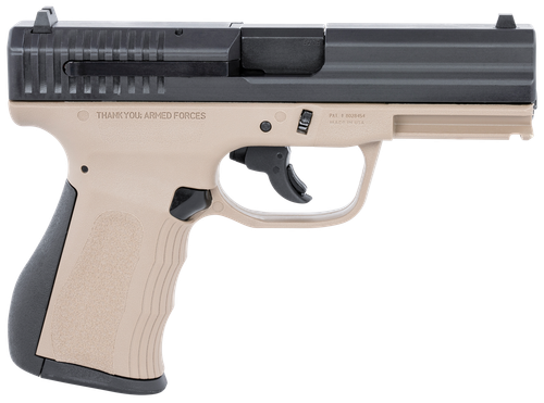 FMK G9C1G2DESSCM 9C1 G2 *CA/MA Compliant 9mm Luger 10+1 4" Black Stainless Steel Barrel, Black Serrated Carbon Steel Slide, Flat Dark Earth Polymer Frame w/Picatinny Rail, Black Backstrap Grip